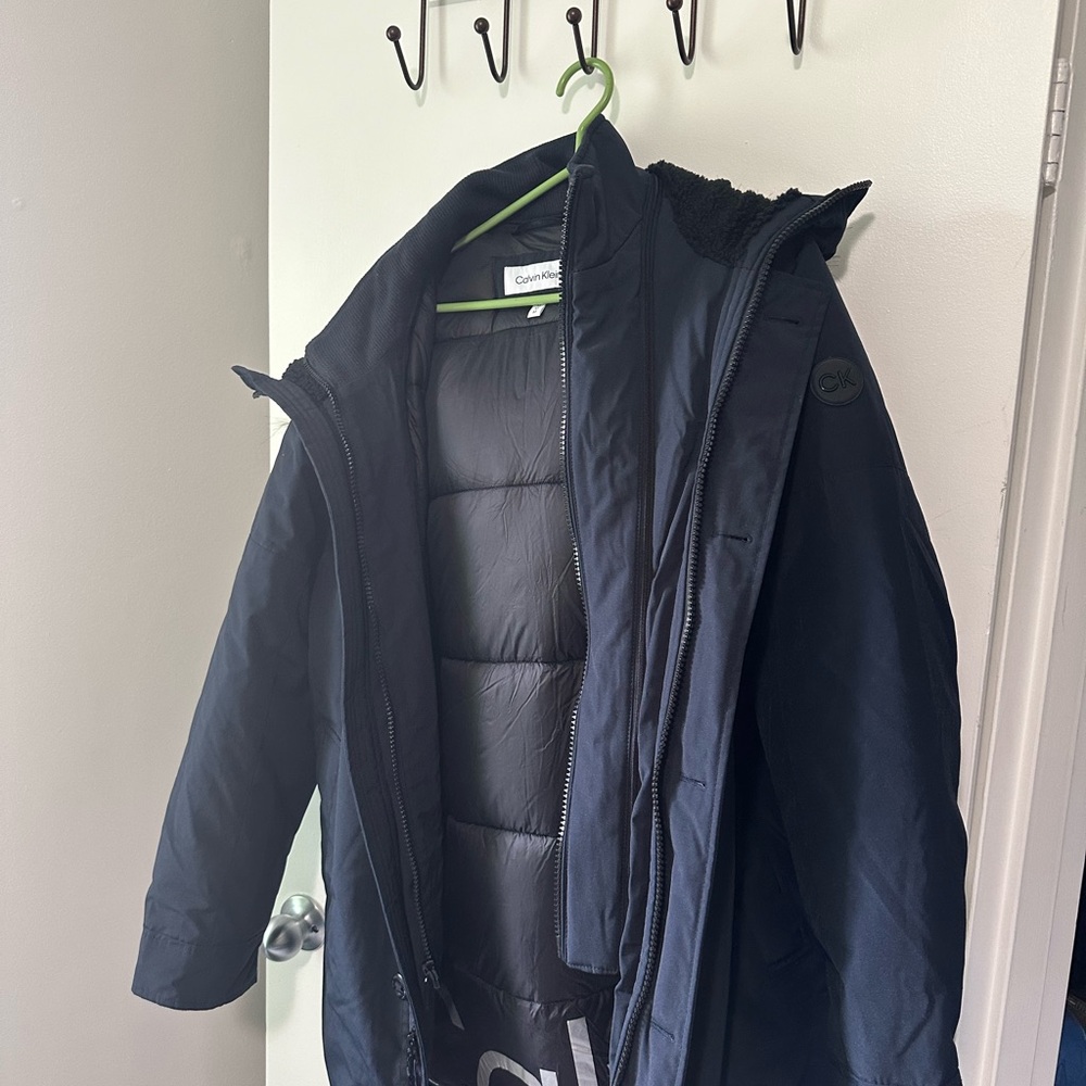 Calvin Klein Black Puffer Jacket with Hood